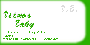 vilmos baky business card